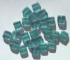 25 9mm Flat Square Two Tone Light Green and Teal Sugar Coat